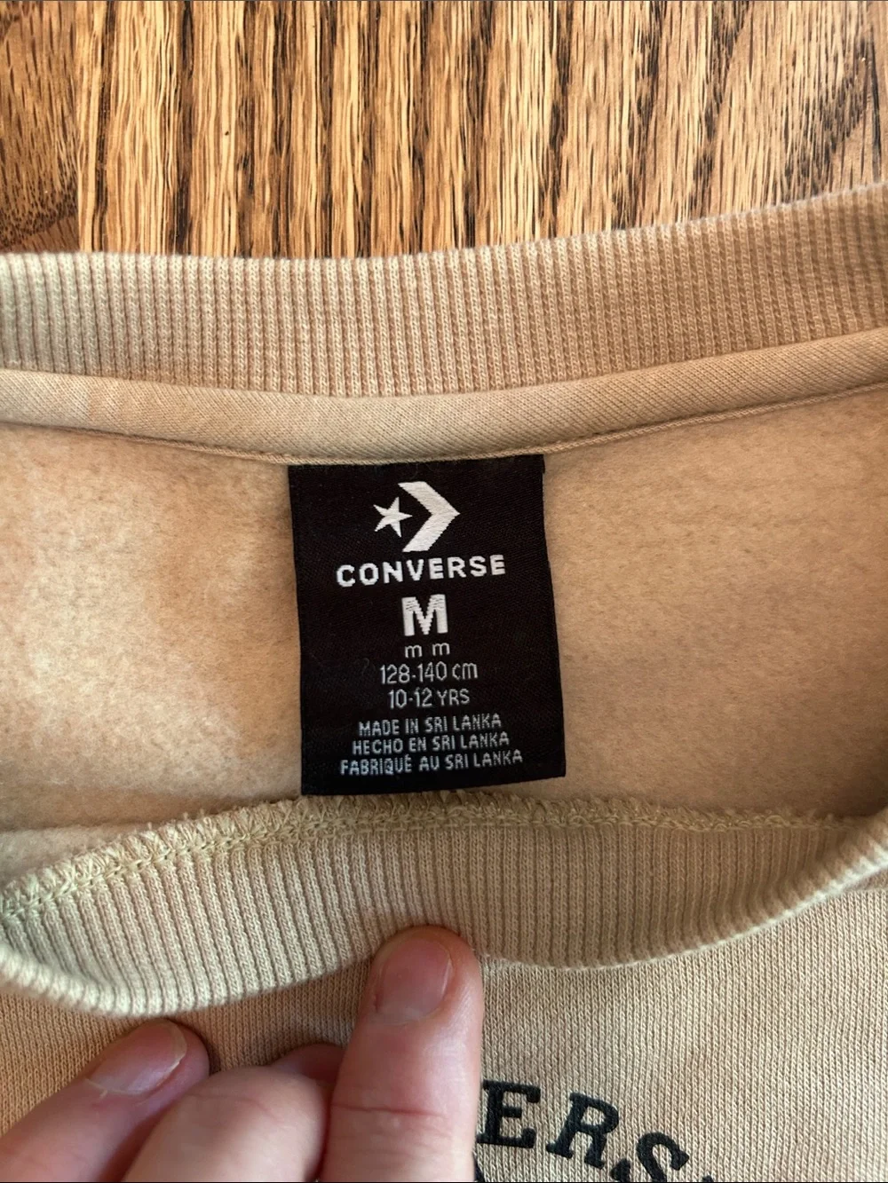 Converse Beige All Star Logo Crewneck cropped Sweatshirt